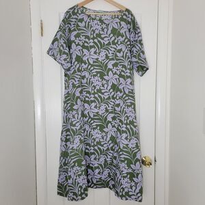 Chic Green and Purple Floral Maxi Dress